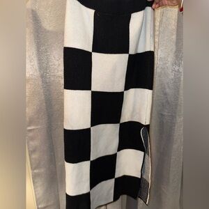 Summer Fall Black White Knitted High Waist Bodycon Maxi Skirt For Woman